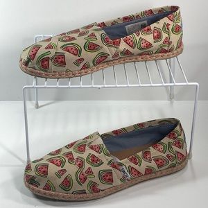 Toms Watermelon Print Alpargata Slip On Shoes